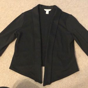 WHBM 3/4 sleeve black knit blazer - M